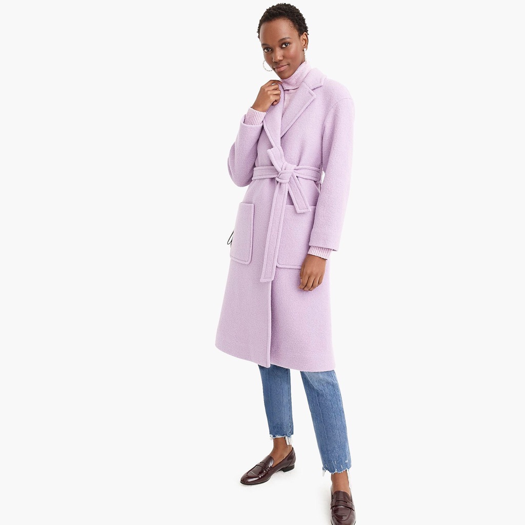 J.Crew Long Wrap Coat In Italian Boiled Wool Nwt